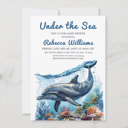 Nautisch blauw jongetje onder het Zeeen Baby showe Kaart (Voorkant)