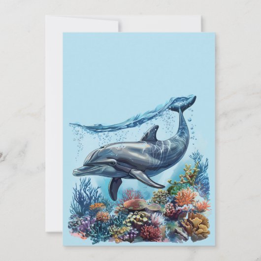 Nautisch blauw jongetje onder het Zeeen Baby showe Kaart (Achterkant)