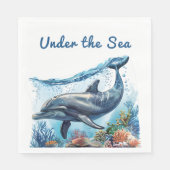 Nautisch blauw jongetje onder het Zeeen Baby showe Servet (Voorkant)