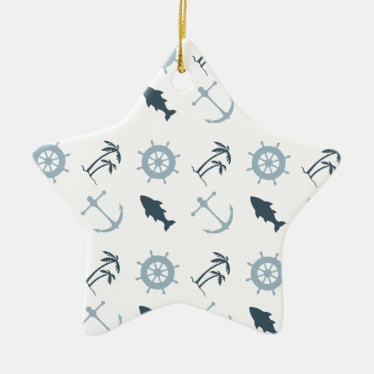 Nautisch blauw keramisch ornament (Voorkant)