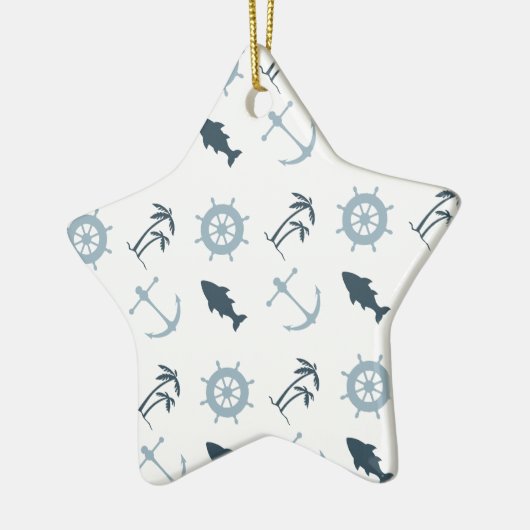 Nautisch blauw keramisch ornament (Links)