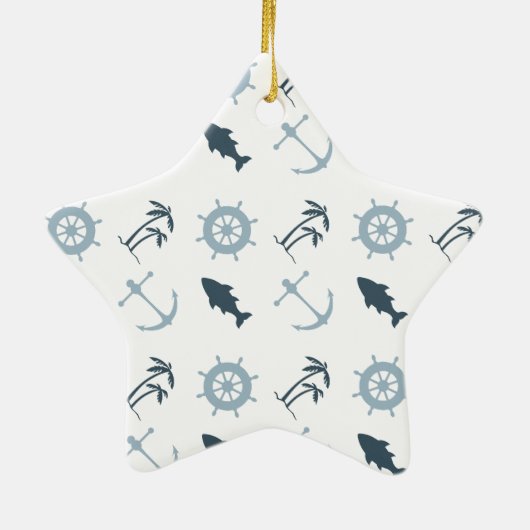 Nautisch blauw keramisch ornament (Achterkant)