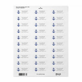 nautisch blauw kustanker etiket (Full Sheet)