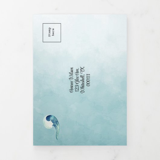 Nautisch Blauw Marina Stijl Trouwen Drieluik Uitnodiging (Cover)