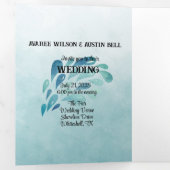 Nautisch Blauw Marina Stijl Trouwen Drieluik Uitnodiging (Binnenzijde eerst)