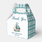 Nautisch Blauw "Oh, Baby" Baby shower Cadeaudoos Bedankdoosjes (Voorkant Zijde)