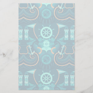 Nautisch blauw ontwerp briefpapier
