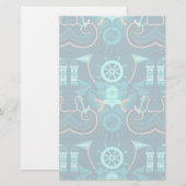 Nautisch blauw ontwerp briefpapier (Voorkant / Achterkant)
