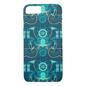 Nautisch blauw ontwerp Case-Mate iPhone case (Achterkant)