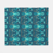 Nautisch blauw ontwerp fleece deken (Voorkant (Horizontaal))