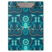 Nautisch blauw ontwerp klembord (Voorkant)