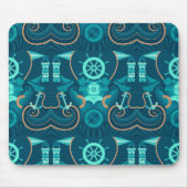 Nautisch blauw ontwerp muismat (Voorkant)