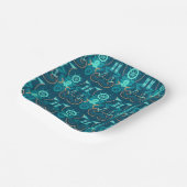 Nautisch blauw ontwerp papieren bordje (Gebogen)