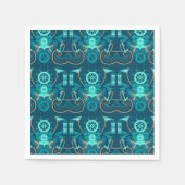 Nautisch blauw ontwerp servet (Voorkant)