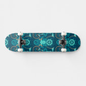 Nautisch blauw ontwerp skateboard (Horizontaal)