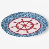 Nautisch blauw papieren bordje (Gekanteld)