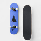 Nautisch blauw persoonlijk skateboard (Voorkant)