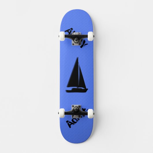 Nautisch blauw persoonlijk skateboard (Voorkant)