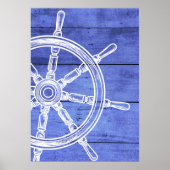 Nautisch blauw poster (Voorkant)