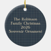 Nautisch blauw, rood, crèmezeilboot, aangepast keramisch ornament (Achterkant)