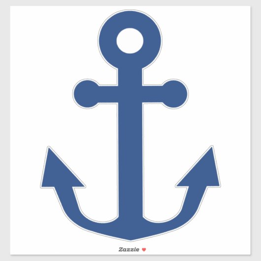 Nautisch Blauw Schip Anker Sticker (Vel)