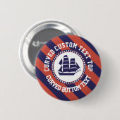 Nautisch blauw schip ronde button 5,7 cm (Voorkant /achterkant)