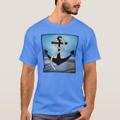 Nautisch Blauw Seashore Mannen T-shirt (Voorkant)