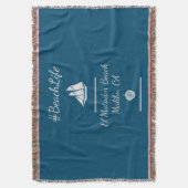 Nautisch blauw strandleven deken (Voorkant Verticaal)