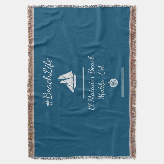 Nautisch blauw  strandleven deken (Voorkant Verticaal)