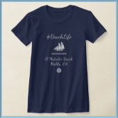 Nautisch blauw  strandleven t-shirt