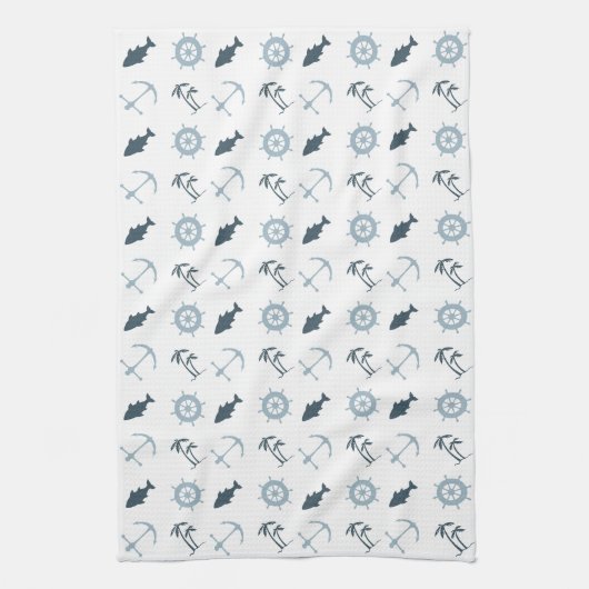 Nautisch blauw theedoek (Verticaal)