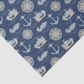 Nautisch blauw tissuepapier (Detail)