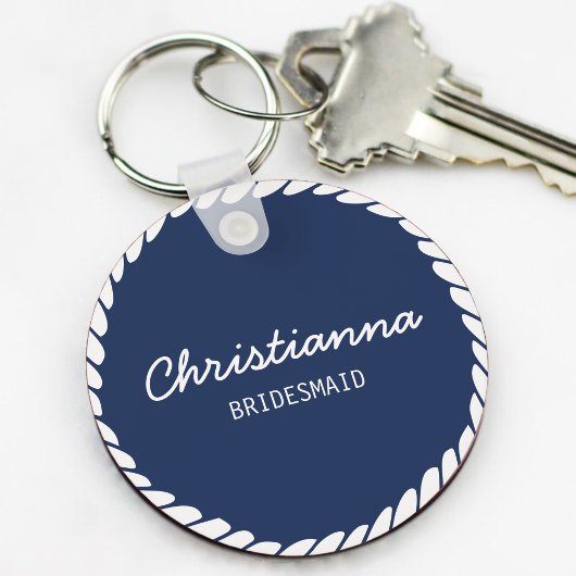 Nautisch Blauw Touw Hart Anker Bruiloft Bruidsmeis Sleutelhanger