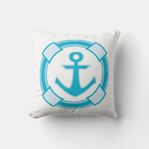 Nautisch blauw turquoise scheepsanker oceaan jasje kussen