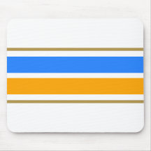 Nautisch Blauw Vet Geel Racing Stripes op Wit