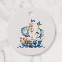 nautisch blauw Waterverf Baby shower Bedankjes Labels