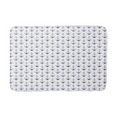 Nautisch blauw wit anker patroon modern badmat (Voorkant)