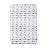 Nautisch blauw wit anker patroon modern badmat (Voorkant Verticaal)