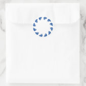 Nautisch blauw wit lijst blanco kustvoordeel ronde sticker (Tas)