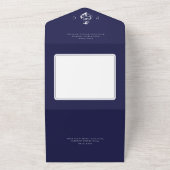 Nautisch Blauw & Wit Modern diner All In One Uitnodiging (Buitenkant)