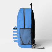 Nautisch Blauw & Wit Streeppatroon met Anker Bedrukte Rugzak (Rechts)