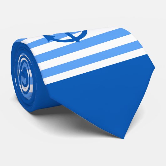 Nautisch Blauw & Wit Streeppatroon met Anker Stropdas (Opgerold)