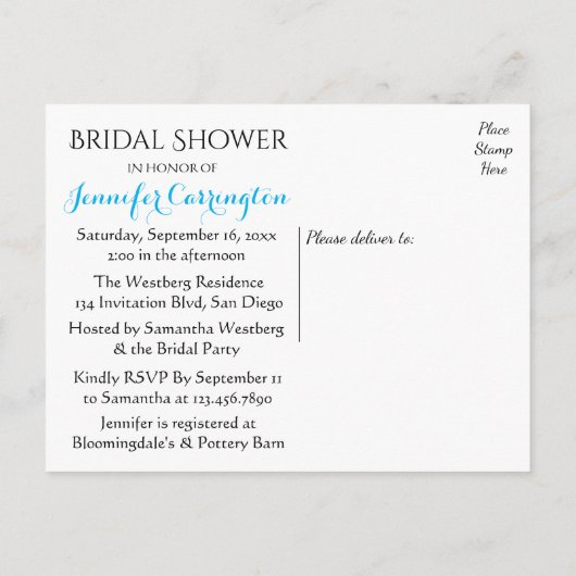 Nautisch Blauw Wit Vrijgezellenfeest Scheepsanker Uitnodiging Briefkaart (Achterkant)