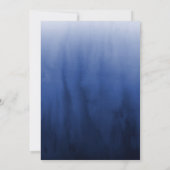 Nautisch Blauw Wit Waterverf Gradient Wedding Kaart (Achterkant)