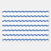 Nautisch blauw wit zee golft modern inpakpapier vel (Voorkant)