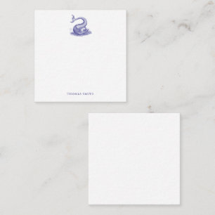 Nautisch Blauw Wit  Zee Monster Vis Notitiekaartje