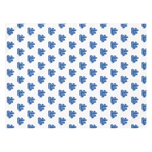 Nautisch blauw-witte boten patroon modern kustpatr tafelkleed (Voorkant (Horizontaal))