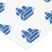 Nautisch blauw-witte boten patroon modern kustpatr tafelkleed (Gekanteld)