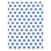 Nautisch blauw-witte boten patroon modern kustpatr tafelkleed (Voorkant)