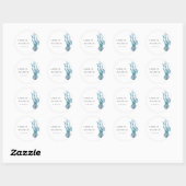 Nautisch Blauw Zeeschelp Kust Custom Wedding Ronde Sticker (Vel)
